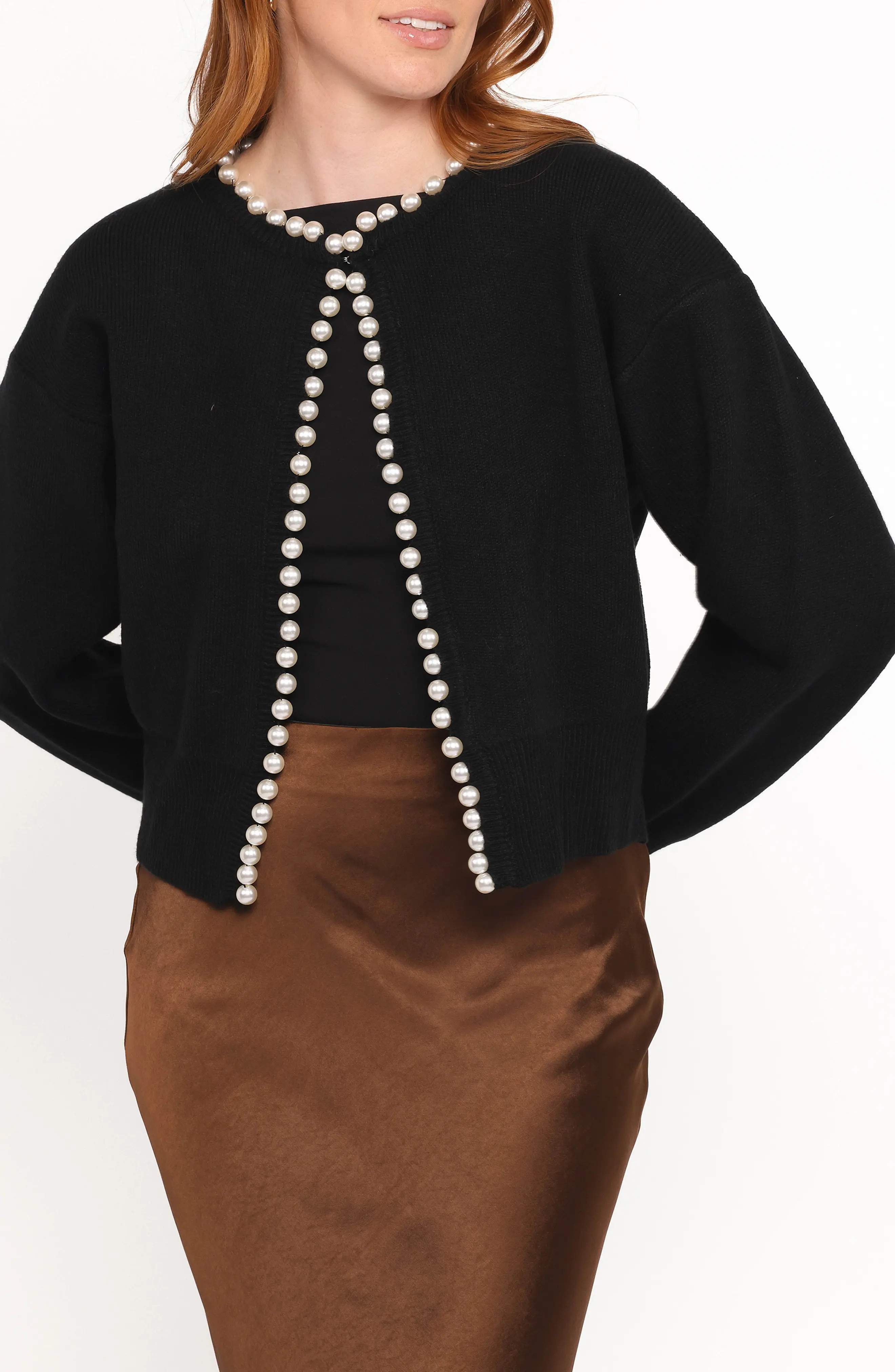 Bloom Faux Pearl Trim Cardigan (Women) | Nordstrom | Nordstrom