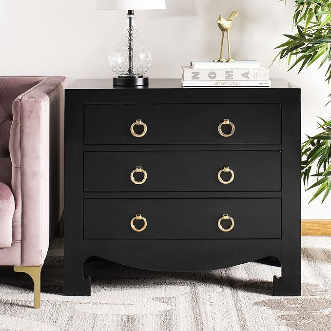 Safavieh Home Dion Black and Gold 3-drawer Chest | Amazon (US)