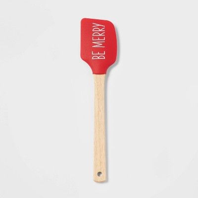 Silicone 'Be Merry' Spatula with Wood Handle - Wondershop™ | Target