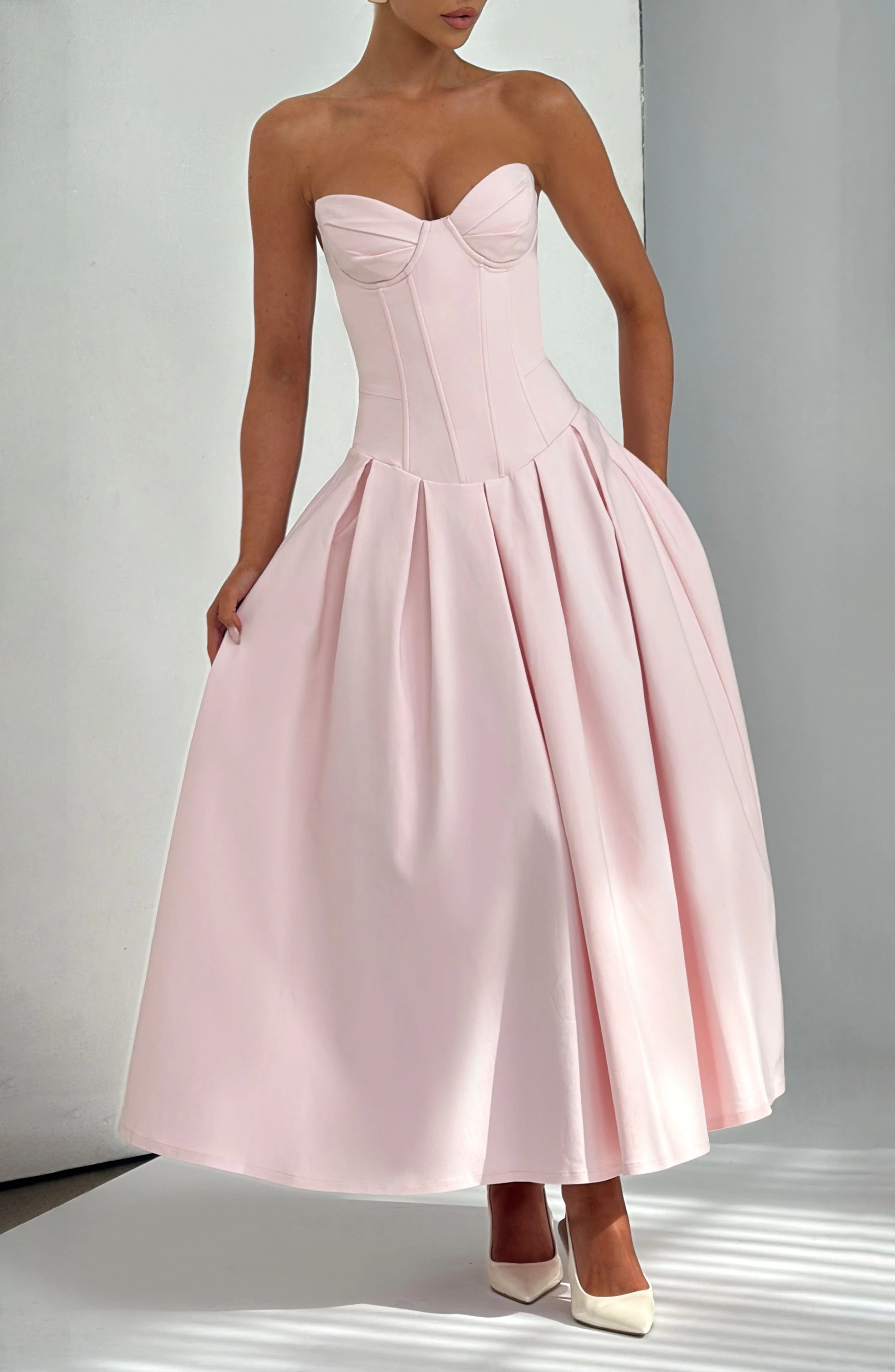 Salma Midi Dress - Blush | Babyboo (global)