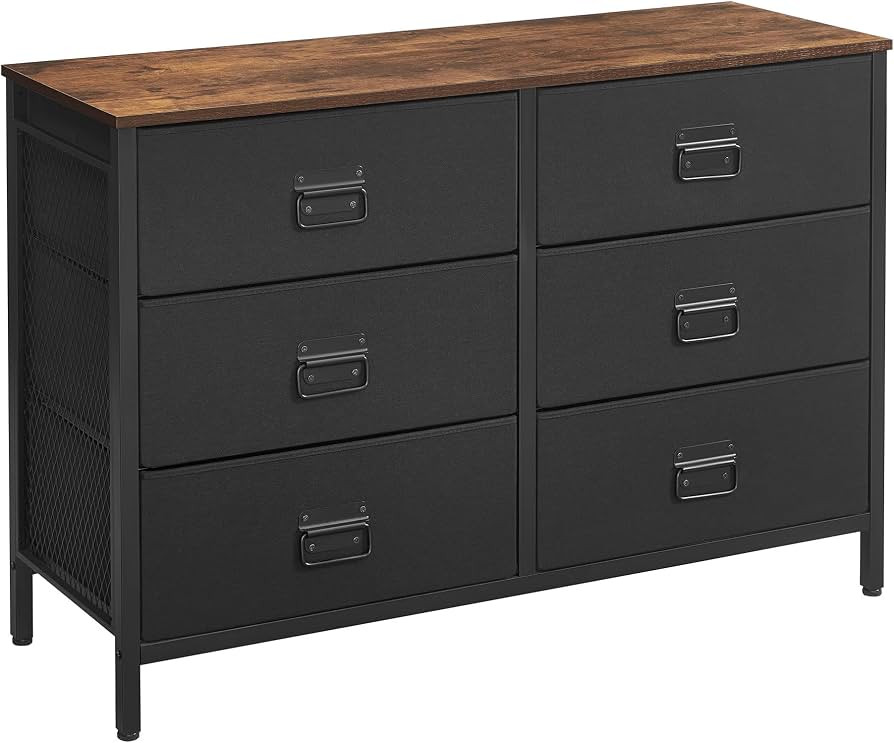 SONGMICS Dresser for Bedroom, Storage Organizer Unit with 6 Fabric Drawers, Steel Frame, for -Liv... | Amazon (US)