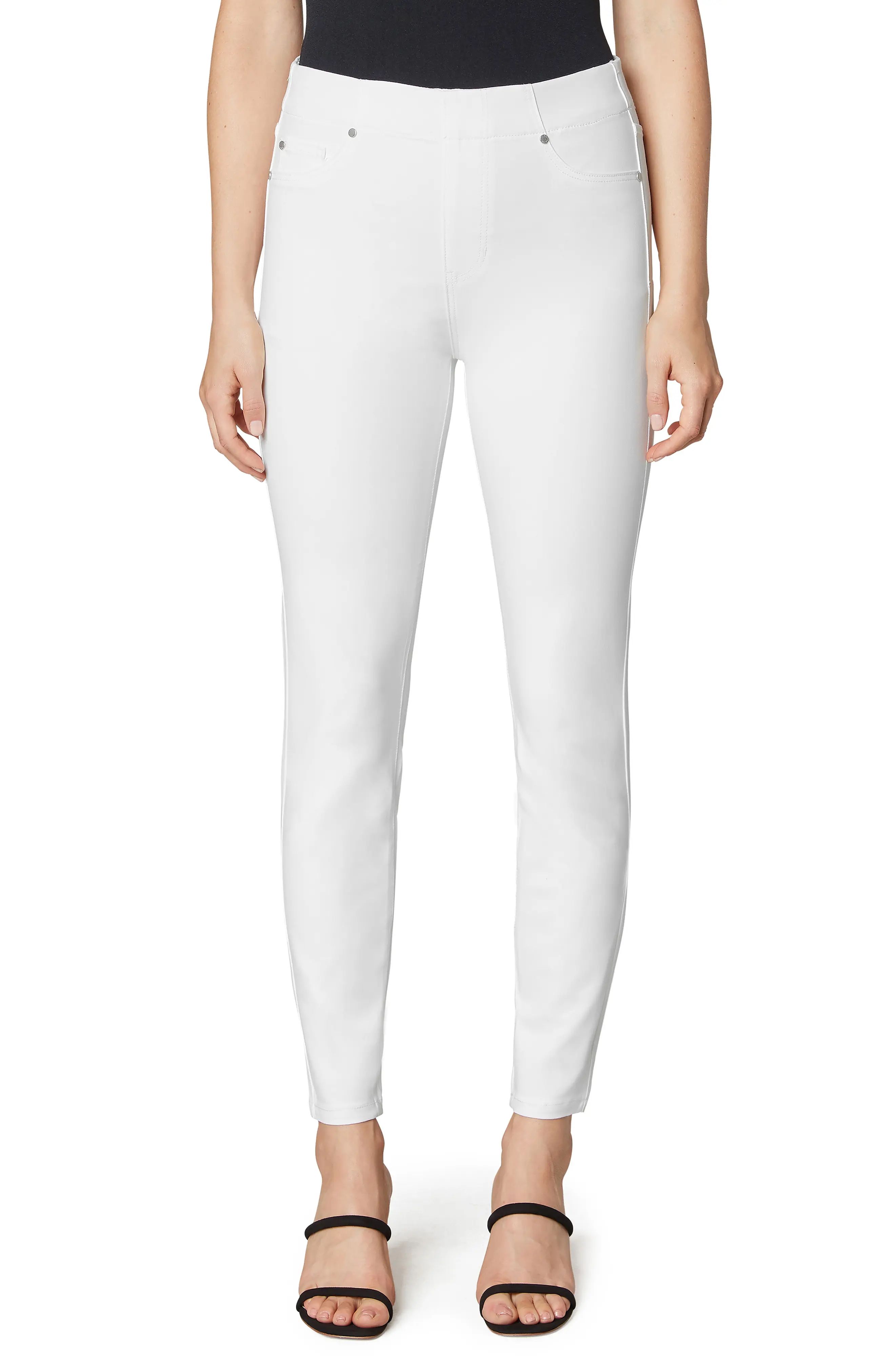 Women's Liverpool Los Angeles Chloe Ankle Skinny Pull-On Pants, Size 12 - White | Nordstrom