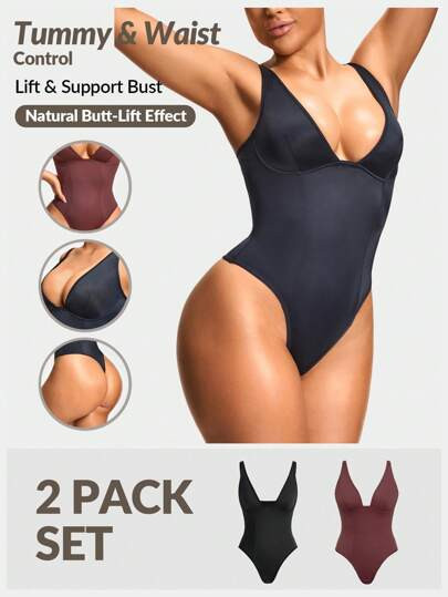 SHAPORA 2 Confezioni di Body Senza Maniche Monocolore Senza Cuciture per Donna | SHEIN ITALIA | SHEIN