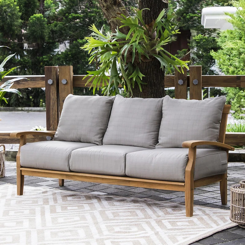 Summerton 77.5'' Teak Outdoor Patio Sofa | Wayfair North America