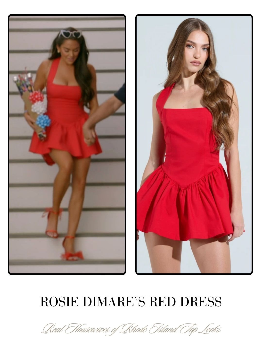 Rosie DiMare’s Red Dress on The Real Housewives of Rhode Island Season 1 Episode 1