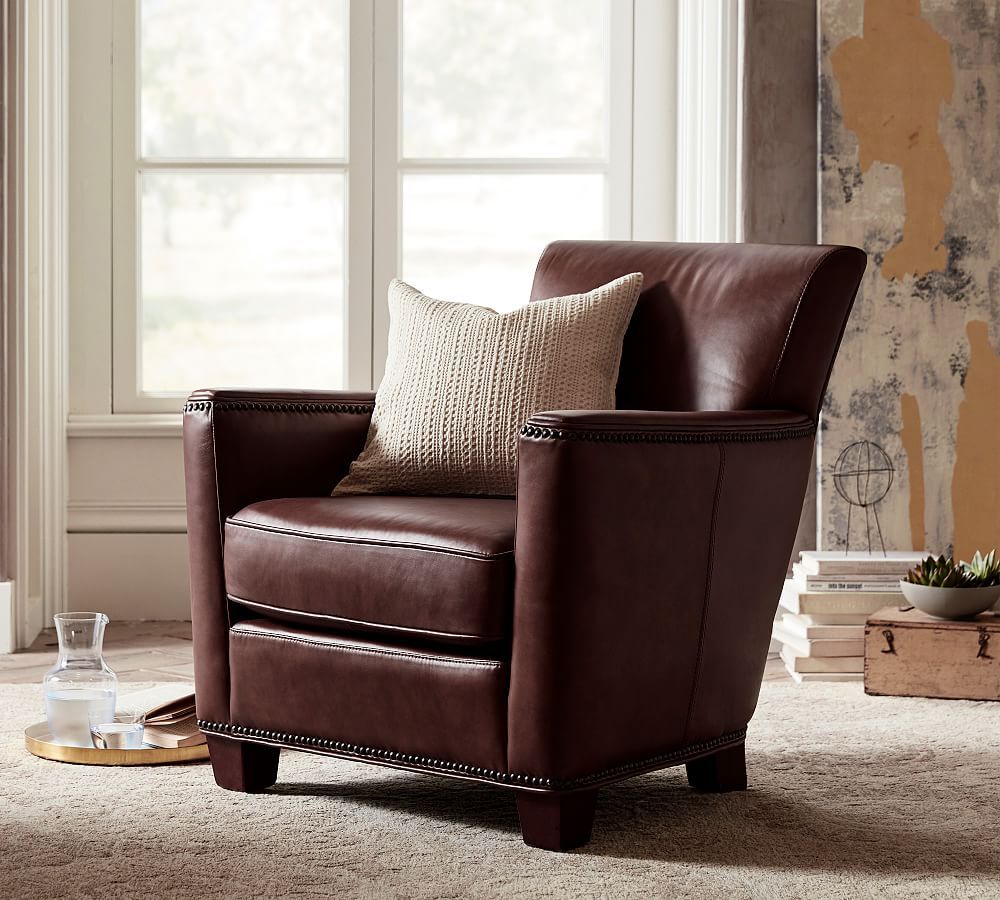 Irving Square Arm Leather Recliner | Pottery Barn (US)