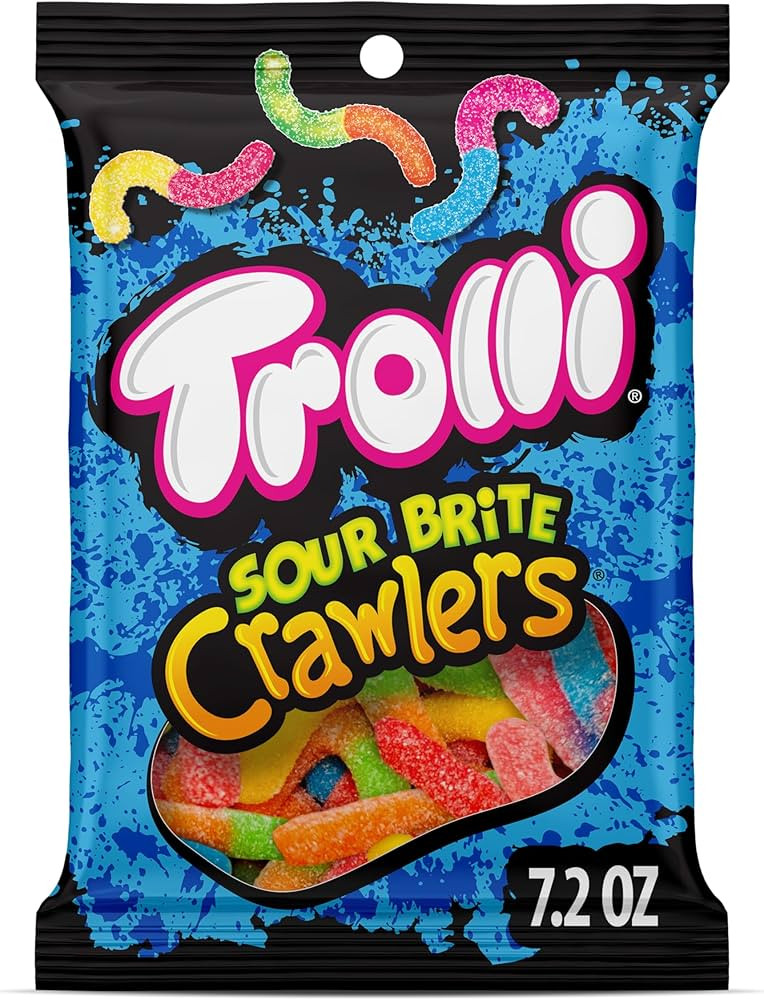 Trolli Sour Brite Crawlers, Candy, Cherry-Lemon, Strawberry-Grape & Orange-Lime, Sweet and Sour, ... | Amazon (US)