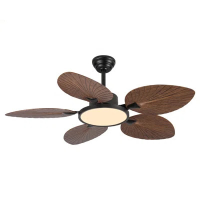 52Inch Tropical Palm Leaf Ceiling Fan With Lights & Remote Control | Wayfair North America