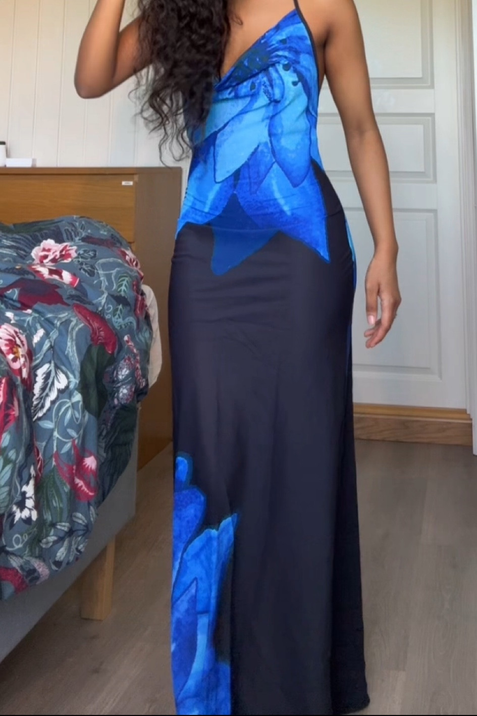 Blue flower dress (S)