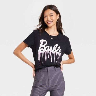 Women's Halloween Barbie Short Sleeve Graphic T-Shirt - Black | Target