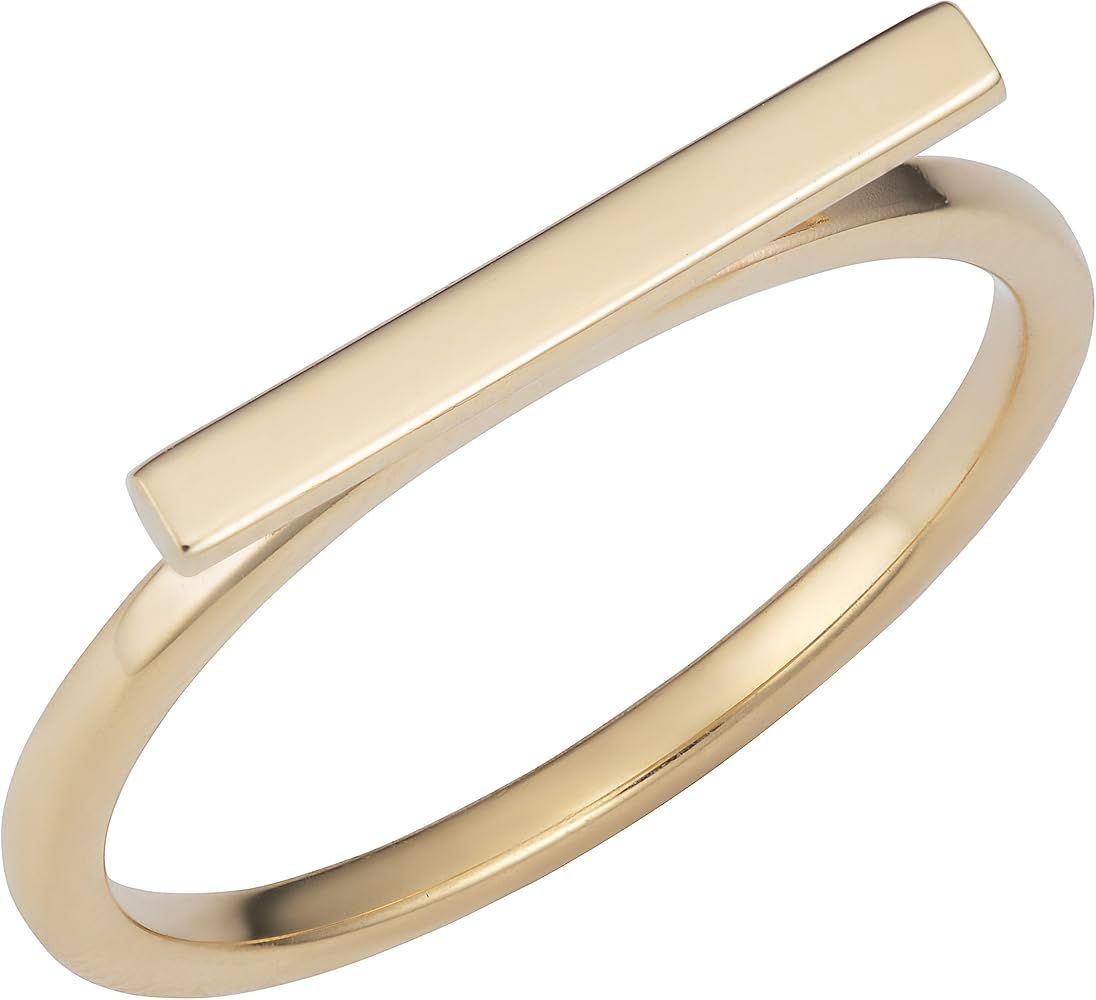 Kooljewelry 14k Gold Bar Ring (Yellow Gold, White Gold or Rose Gold) | Amazon (US)