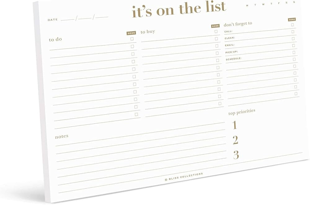 Bliss Collections To Do List Notepad, It's On the List, Magnetic Weekly and Daily Planner for Org... | Amazon (US)