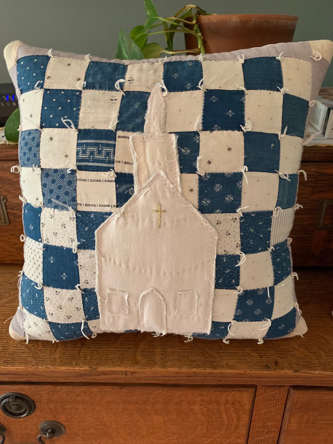 Country Church pillow vintage quilt repurposed | Etsy (US)
