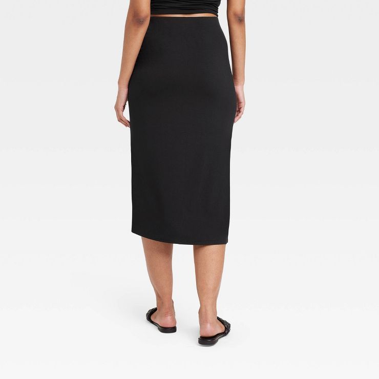 Women's Midi Ruched Knit Asymmetrical Skirt - A New Day™ | Target