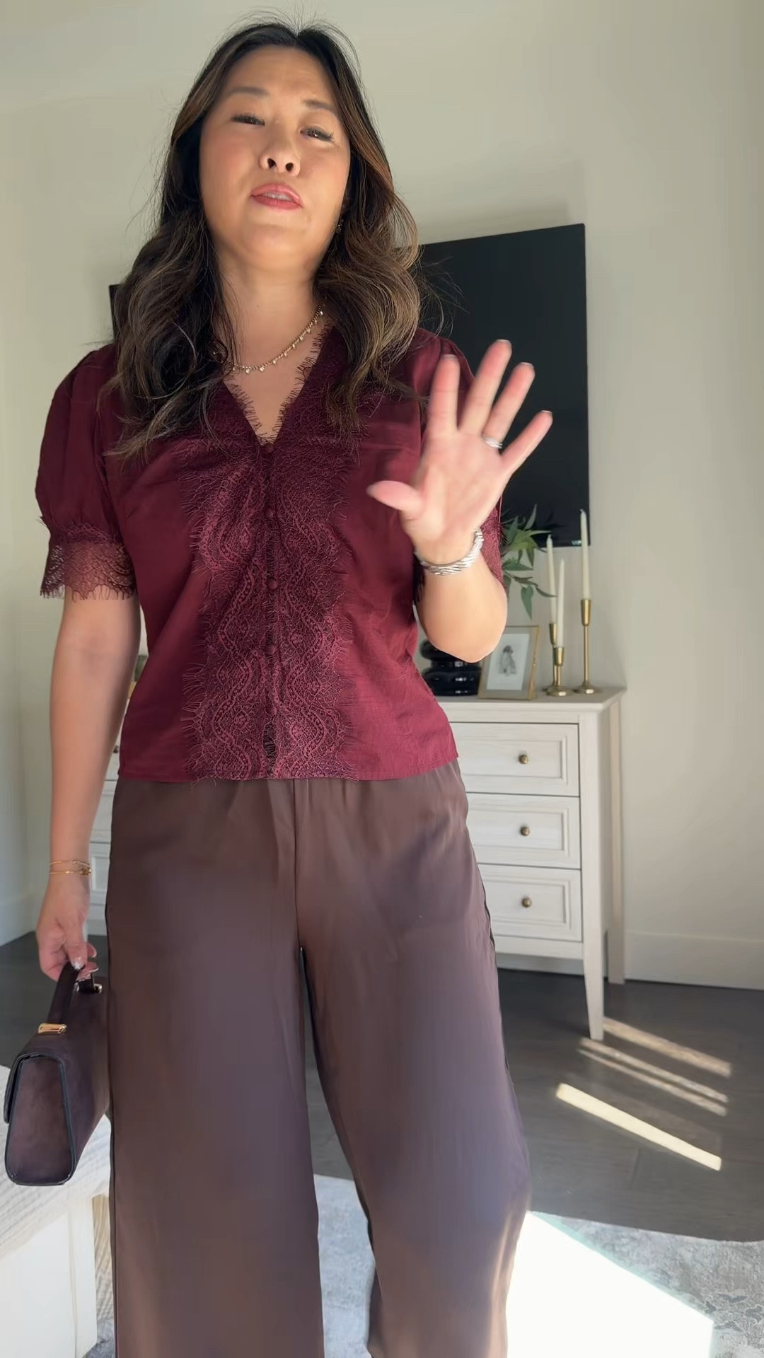 Target new pre-fall arrivals // lace top // brown pants // office wear 

Top - small
Pants - small

#LTKootd #LTKSeasonal #LTKOver40