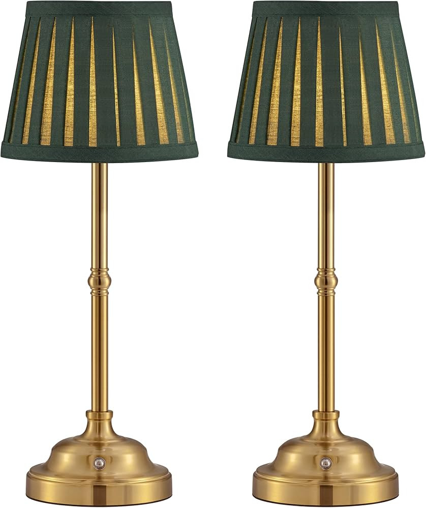 KDG Cordless LED Table Lamp Set of 2, Portables Fabric Shade Desk Lamps, 5000mAh Rechargeable Bat... | Amazon (US)