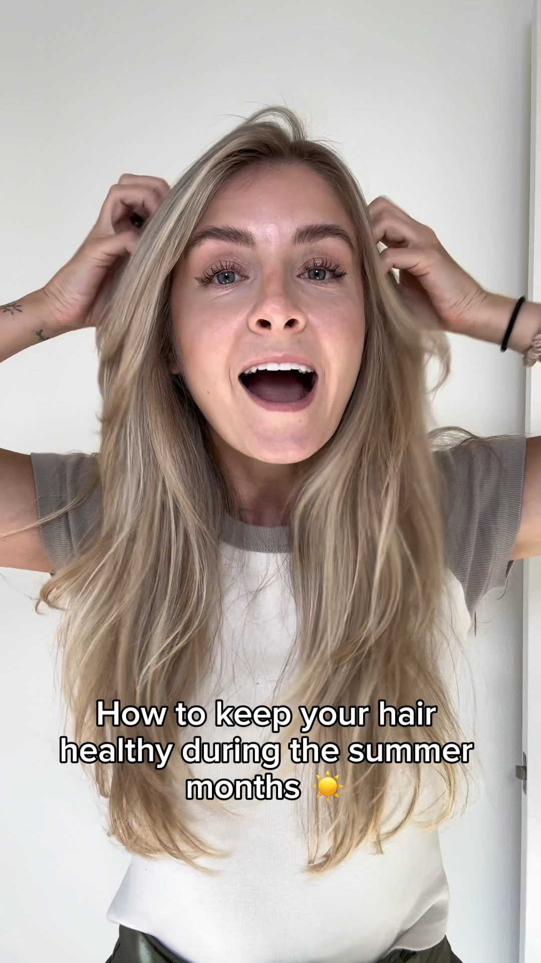 How to keep your hair healthy during the summer months ☀️ 

Sunscreen - my favorite is the COOLA organic scalp spray and hair sunscreen mist 

Hats - UV damage affects our hair & scalp the same as it does our skin!

Always wet hair before swimming in a pool or lake to keep it from absorbing chlorine / lake water.

Wash your hair more often - sweat = clogged scalp pores = no healthy hair growth! 

#LTKbeauty #LTKunder50 #LTKSeasonal