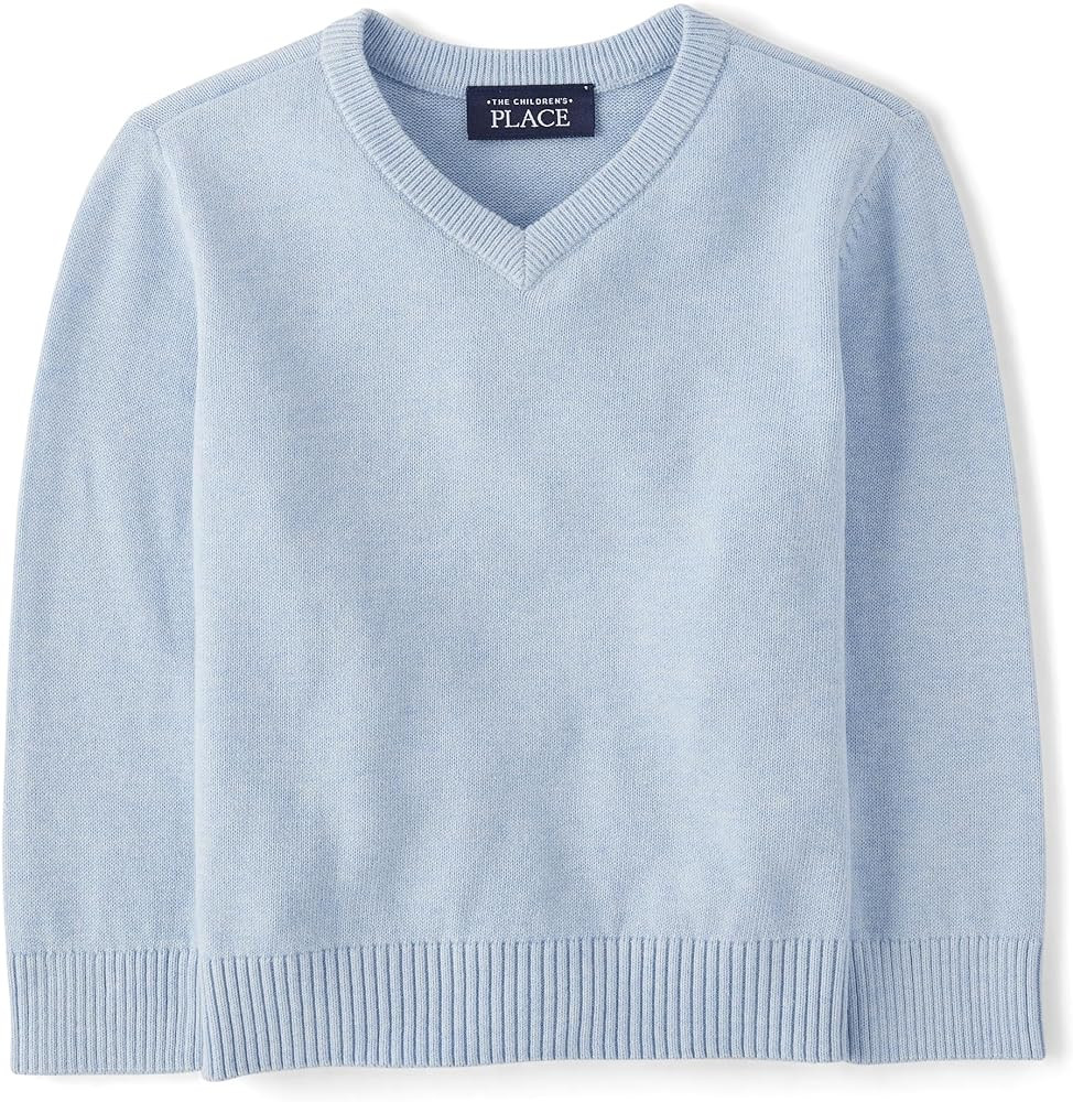 The Children's Place Baby Boys' and Toddler Long Sleeve V-Neck Pullover Sweater | Amazon (US)