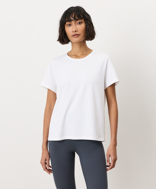 PACT Women's Nickel Grey Luxe Essential Crewneck Tee XS | Pact Apparel