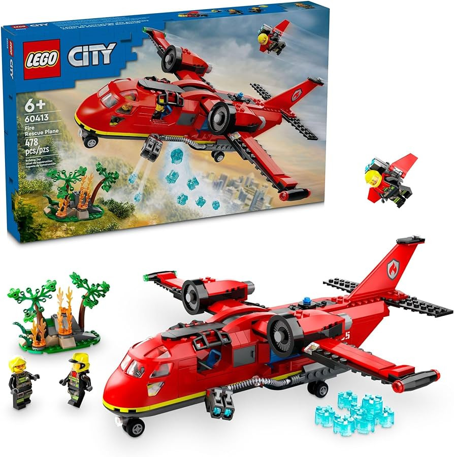 LEGO City Fire Rescue Plane Toy - Building Blocks Playset for Boys & Girls, Ages 6+ - Pretend Pla... | Amazon (US)