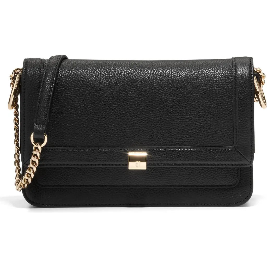 Cole Haan Daniella Leather Chain Shoulder Bag in Black at Nordstrom | Nordstrom