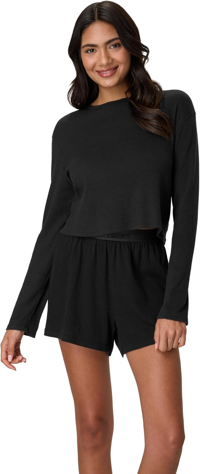 Hanes womens Sleepwear Set, Originals Supersoft Comfywear Long-sleeve Top & Sleep Shorts, Loungew... | Amazon (US)