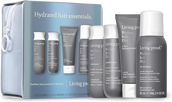 Living Proof Hydrated Hair Essentials Kit - Includes Travel Size Perfect hair Day Shampoo, Condit... | Amazon (US)