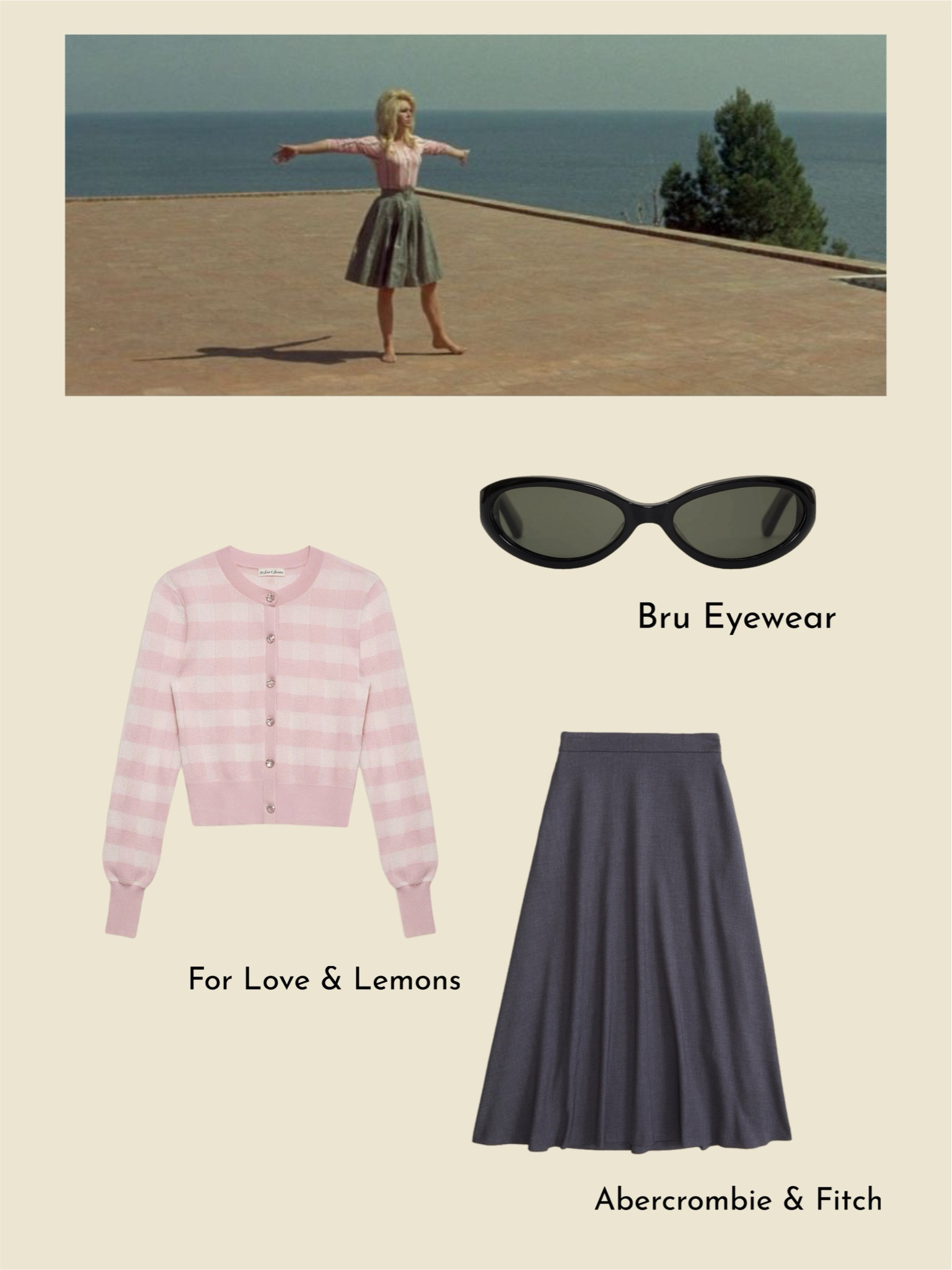 Outfit #3 inspired by Camille in Contempt (1963).