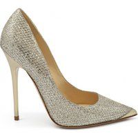 Luxury shoes for women - Jimmy Choo Anouk pumps in gold glitter fabric | Stylemyle (US)