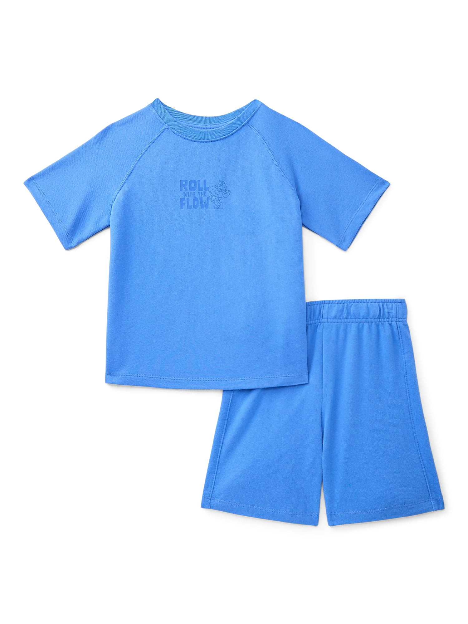 Wonder Nation Little Boys Short Sleeve French Terry Outfit Set, 2-Piece, Sizes 4-10 | Walmart (US)