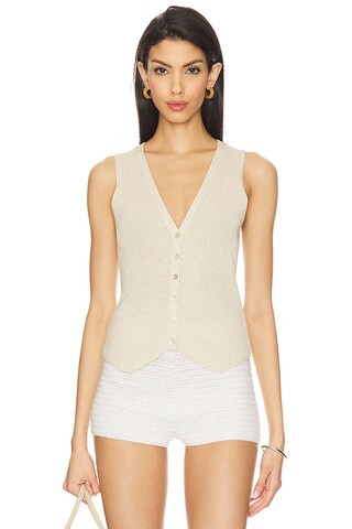 Autumn Cashmere Shaker Vest in Hemp from Revolve.com | Revolve Clothing (Global)