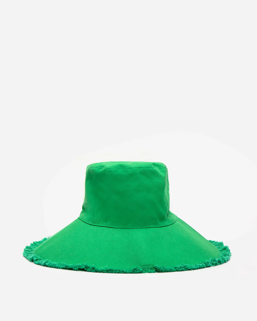 Canvas Fringe Hat Green | Frances Valentine