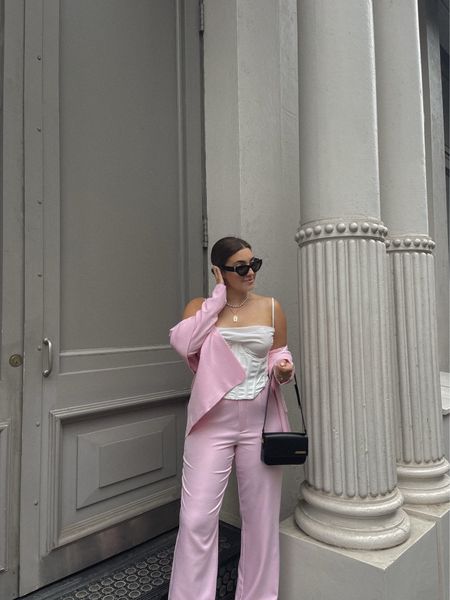Women’s pink suit from revolve, pink blazer, pink trousers, New York fashion week 

#LTKworkwear #LTKSeasonal #LTKstyletip