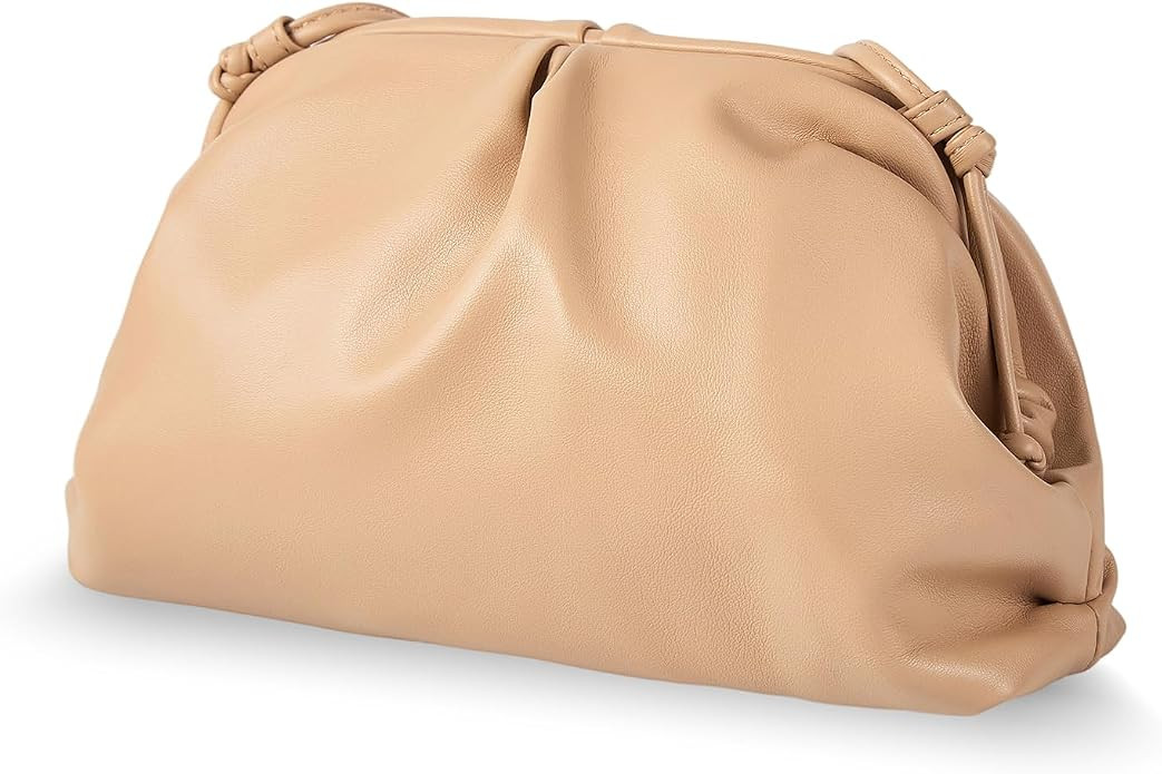 Huralona Pleated Vegan PU Evening Clutch Purse Super Soft Dumpling Bag | Amazon (US)
