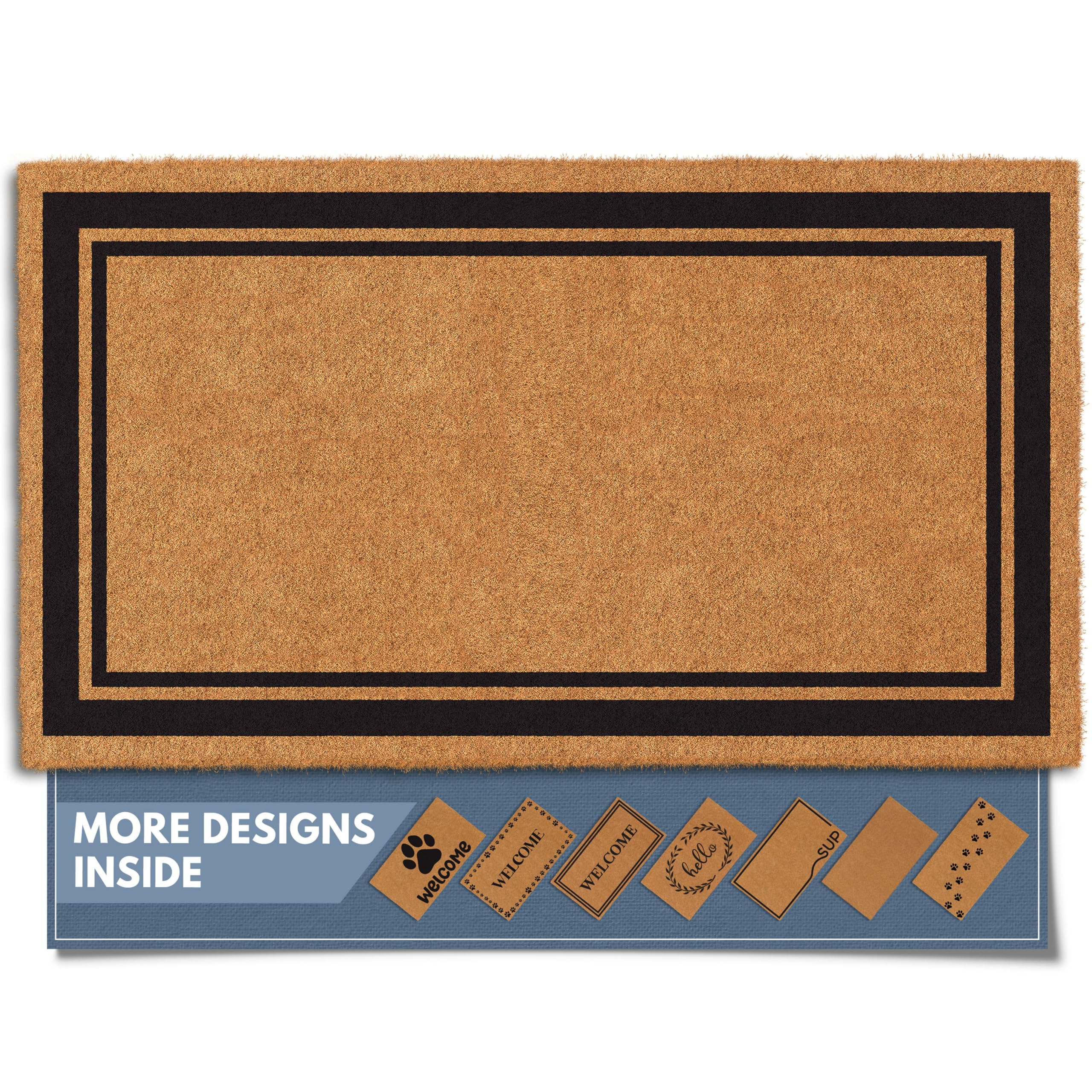 Barnyard Designs Natural Coco Coir Heavy Duty Backing Doormat - Large Cute Non-Slip Front Door We... | Amazon (US)