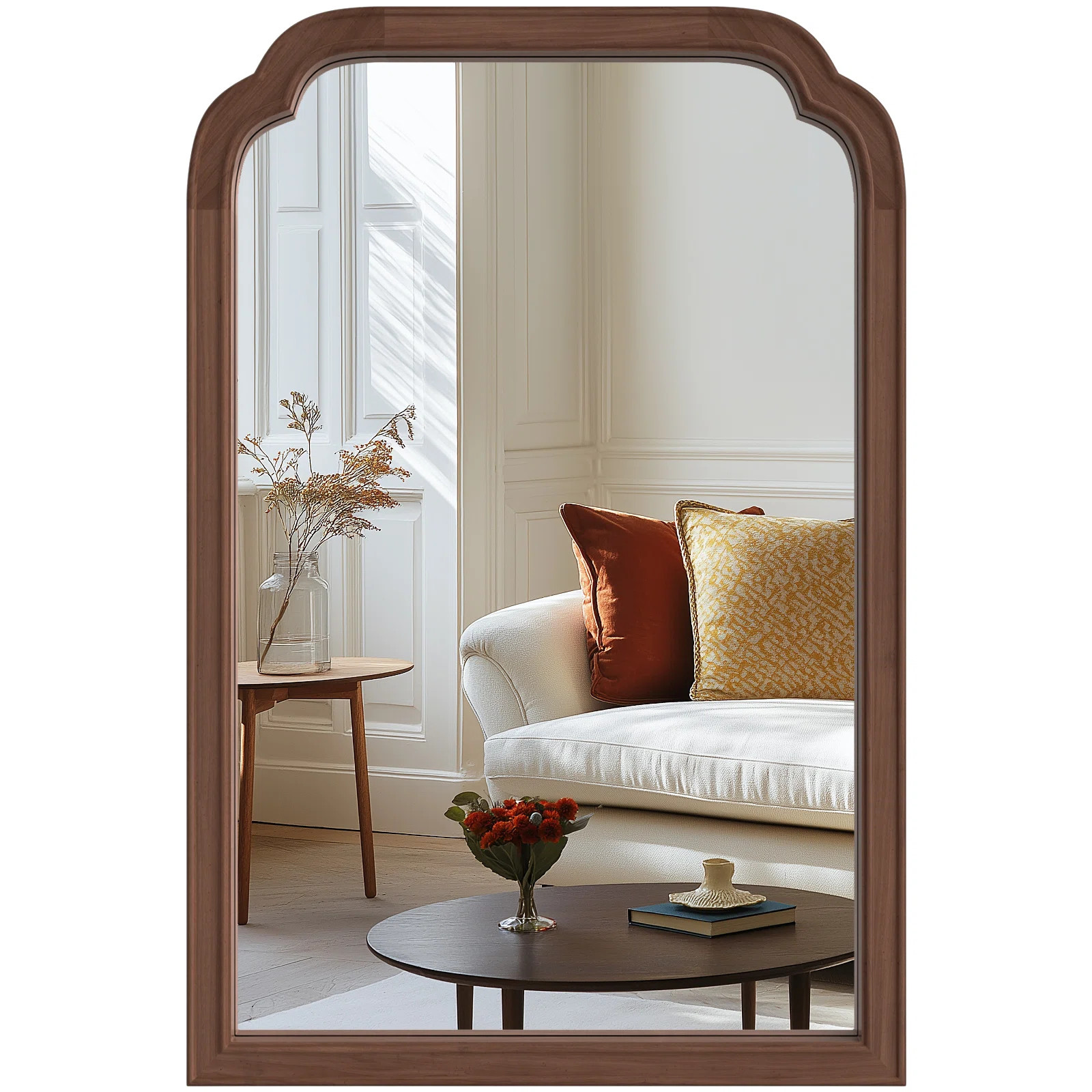 Ancalin Wood Accent Wall Mirror for Bathroom Bedroom Decorative Mirror | Wayfair North America