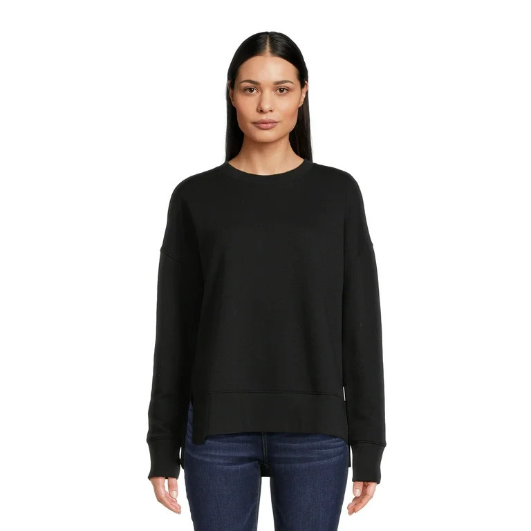 Time and Tru Women's High Low Pullover Sweatshirt, Sizes S-3XL | Walmart (US)