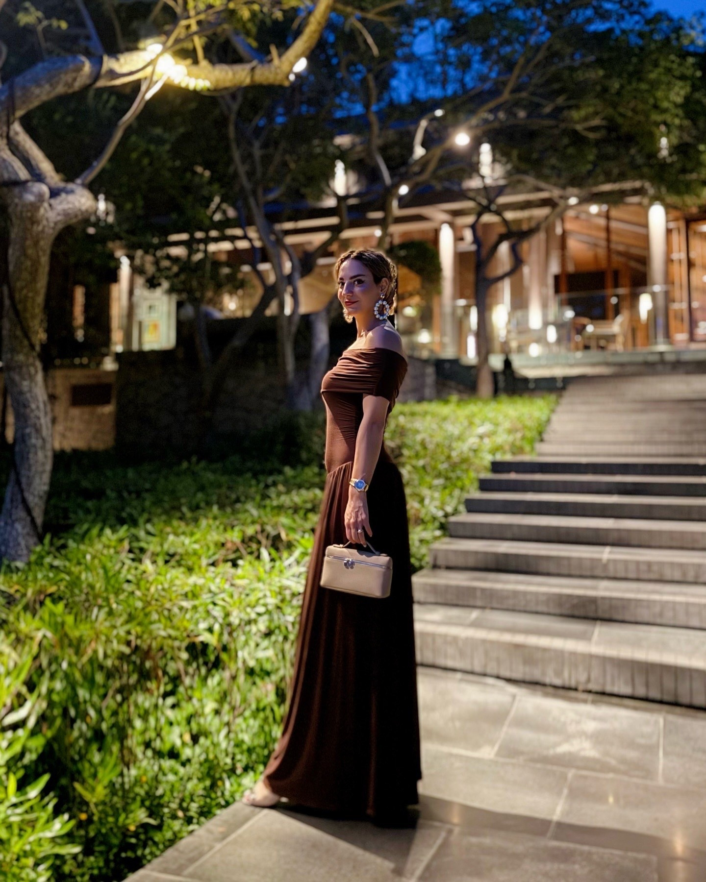 One of my favourite dinner looks on this summer 
trip. 

A chocolate off-shoulder cotton dress from @sheinofficial — styled with bun hair, pearl earrings, and quiet luxury pieces: @gucci sandals and my @loropiana bag.

It’s not about how much the dress costs. It’s about how you wear it, how you carry yourself, how you glow🤍⚜️

Because elegance was never in the price tag😌

 #glowfromwithin #quietluxuryonabudget #styledwithintention #elegantnotexpensive #chicwomen #thepowerofstyling #timelessstyle #womenwhoglow #affordable #luxury

#LTKPetite #LTKSeasonal #LTKStyleTip