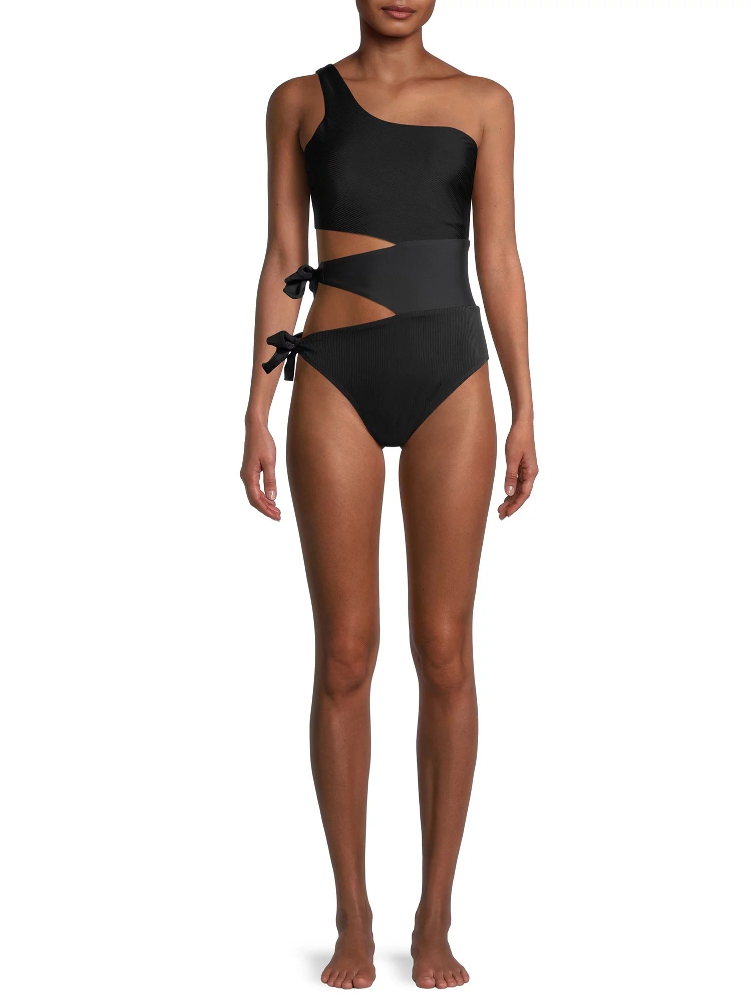 Time and Tru - Time and Tru Women's Cut Out Bunny Tie One-Piece Swimsuit - Walmart.com | Walmart (US)