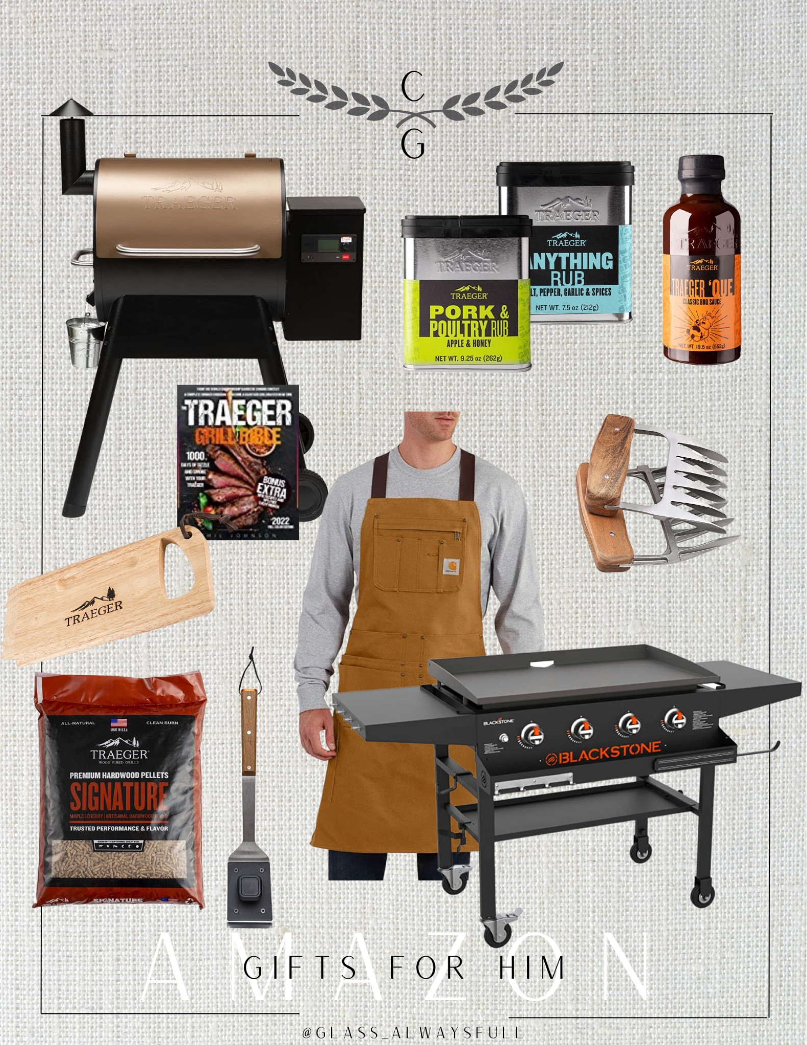 Gift guide for him! We love our Traeger! Traeger grill, pellet grill, blackstone grill, bbq seasoning, men’s apron, Amazon men’s gifts, Amazon Christmas gifts, gifts for him. Callie Glass @glass_alwaysfull 

#LTKSeasonal #LTKmens #LTKGiftGuide