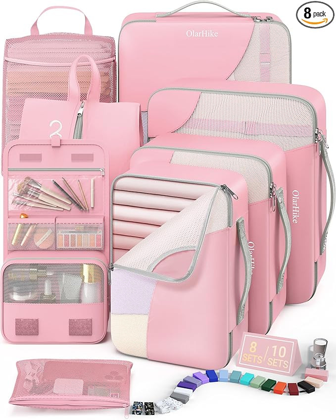 8 Set Packing Cubes for Travel, Gifts for Women Mom,Anti-Tearing Suitcase Organizer for Luggage w... | Amazon (US)
