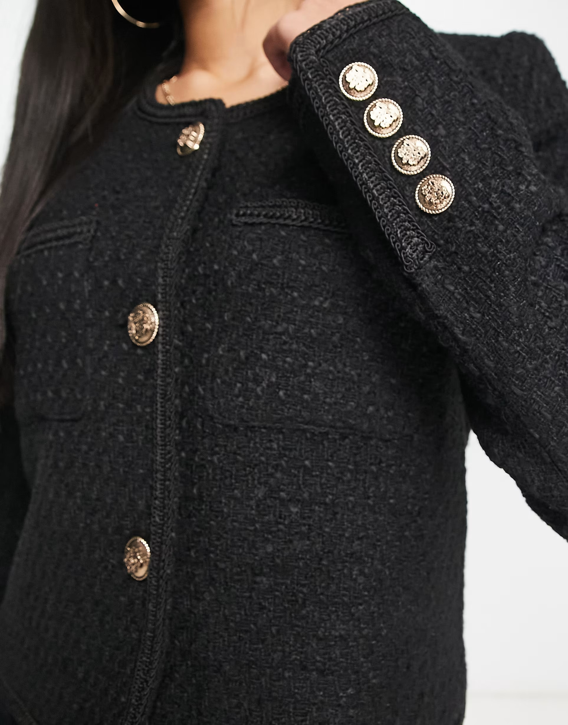 Urban Revivo button cropped jacket in black | ASOS (Global)