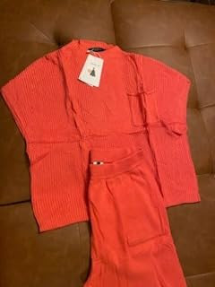 ZESICA Women's 2 Piece Outfits Sweater Set Short Sleeve Mock Neck Knit Pullover Top High Waist Pa... | Amazon (US)