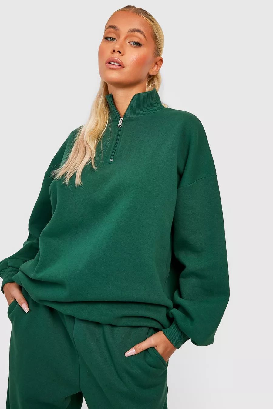 Oversized Half Zip Sweater | Boohoo.com (US & CA)