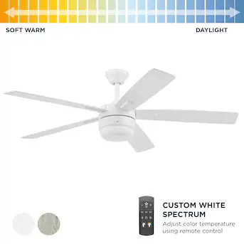 Harbor Breeze Boltz III Easy2Hang 52-in White LED Ceiling Fan With Light and Remote Control Inclu... | Lowe's
