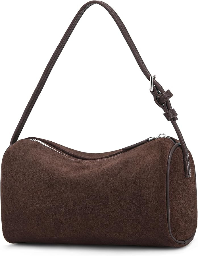 Genuine Leather Crossbody Bag for Women: Small Barrel Purse for Ladies - Designer Hobo Bags Shoul... | Amazon (US)