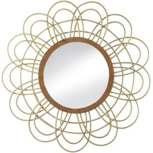 Zingz & Thingz Nikki Chu Daemono Rattan Loop Decorative Mirror in Tan | Homesquare