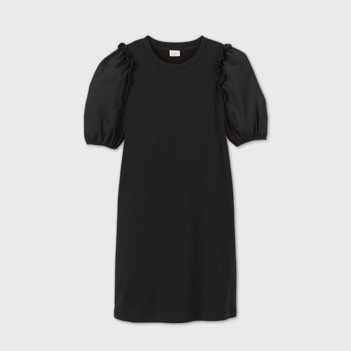 Women's Poplin 3/4 Sleeve Knit Dress - A New Day™ | Target