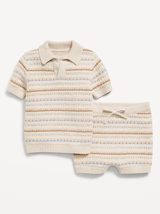 Sweater-Knit Collared Top and Shorts Set for Baby | Old Navy (US)