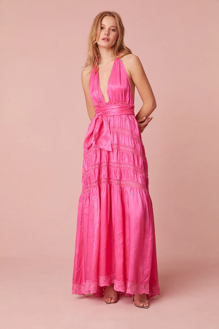 Vendima Halter Maxi Dress | LOVESHACKFANCY